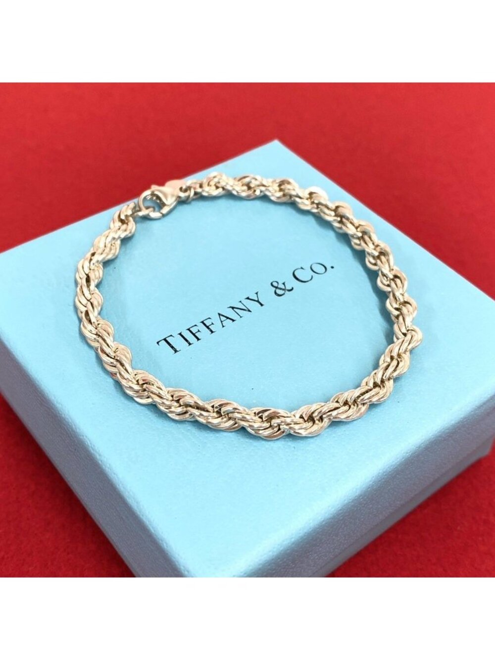 Tiffany & Co Vintage Twisted Rope Bracelet 925 Sterling Silver Accessory